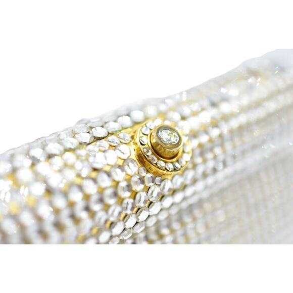 Rachel & Co Vintage Clutch Rhinestone Crystal Gold Tone Glittering Sparkle Bag - Picture 9 of 11